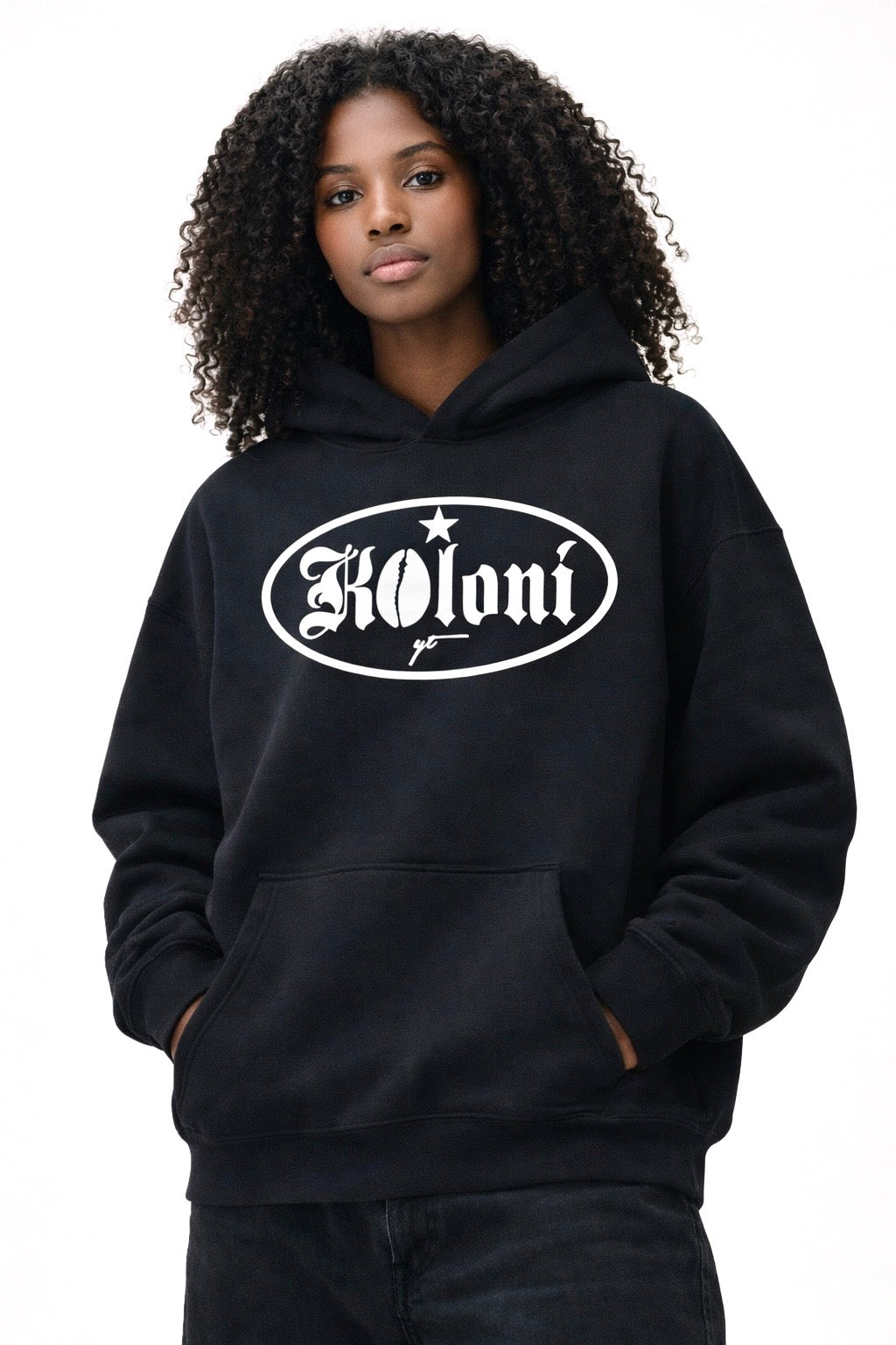 SWEAT À CAPUCHE KOLONI® NOIR OVERSIZE