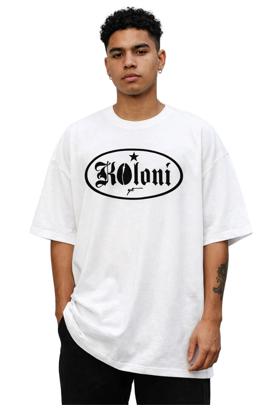 T-SHIRT KOLONI® OVERSIZE Blanc à manches courtes