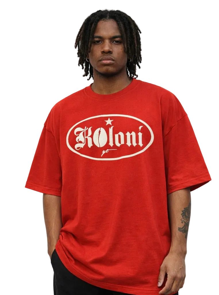 T-SHIRT KOLONI® OVERSIZE Rouge à manches courtes